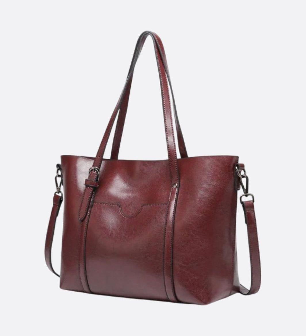 Spacious Leather Tote Bag – Versatile Everyday Shoulder & Crossbody Handbag