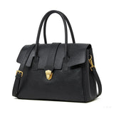 Structured Leather Tote Bag – Elegant Top Handle Work & Everyday Handbag
