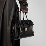 Structured Leather Tote Bag – Elegant Top Handle Work & Everyday Handbag