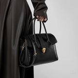 Structured Leather Tote Bag – Elegant Top Handle Work & Everyday Handbag