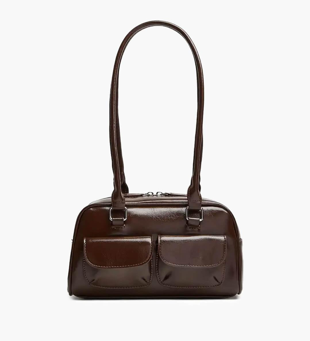 Structured Shoulder Bag with Front Pockets — Sleek, practical, and effortlessly stylish
