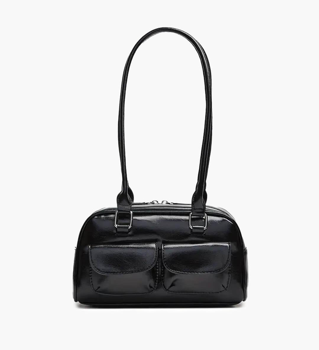 Structured Shoulder Bag with Front Pockets — Sleek, practical, and effortlessly stylish