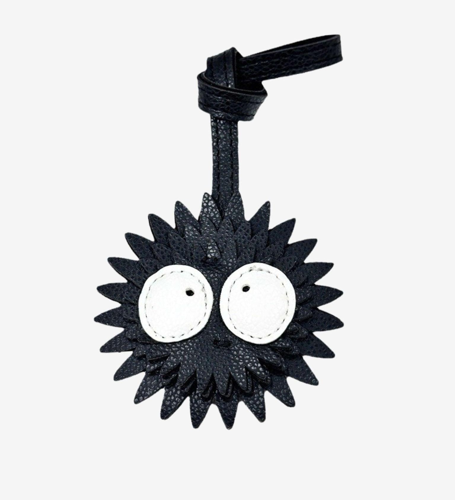 Thaloria Spiky Black Leather Bagcharm – Playful, Edgy & Unique