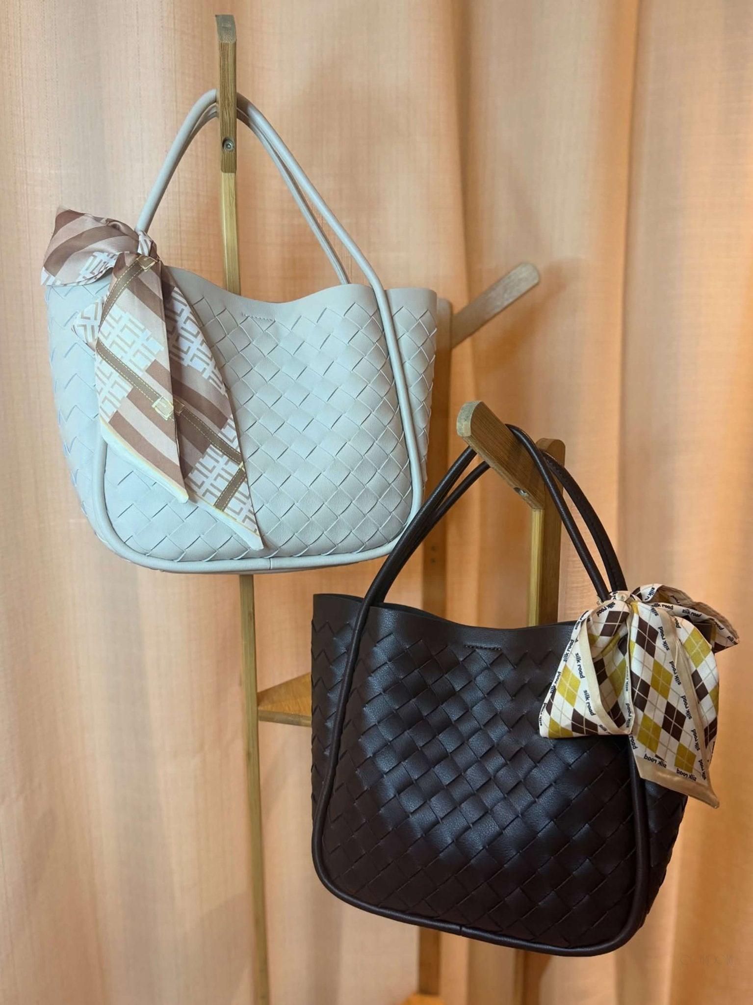 Woven Black Tote Bag — Timeless elegance with everyday functionality