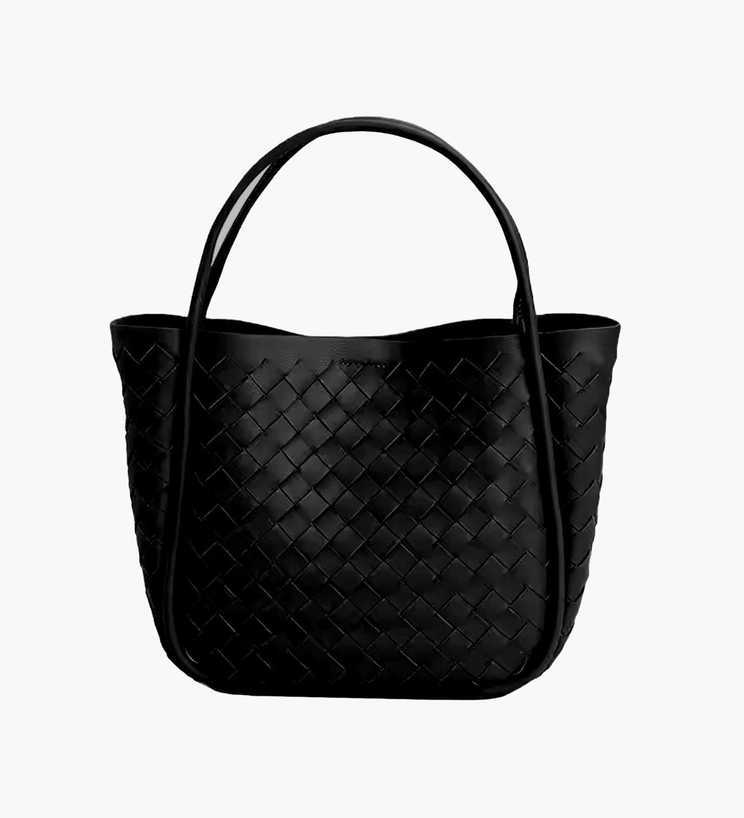 Woven Black Tote Bag — Timeless elegance with everyday functionality
