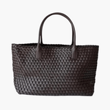 Woven Leather Tote Bag – Large Tan Handcrafted Shopper