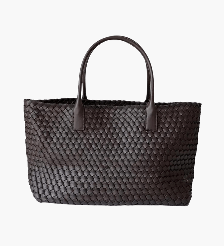 Woven Leather Tote Bag – Large Tan Handcrafted Shopper