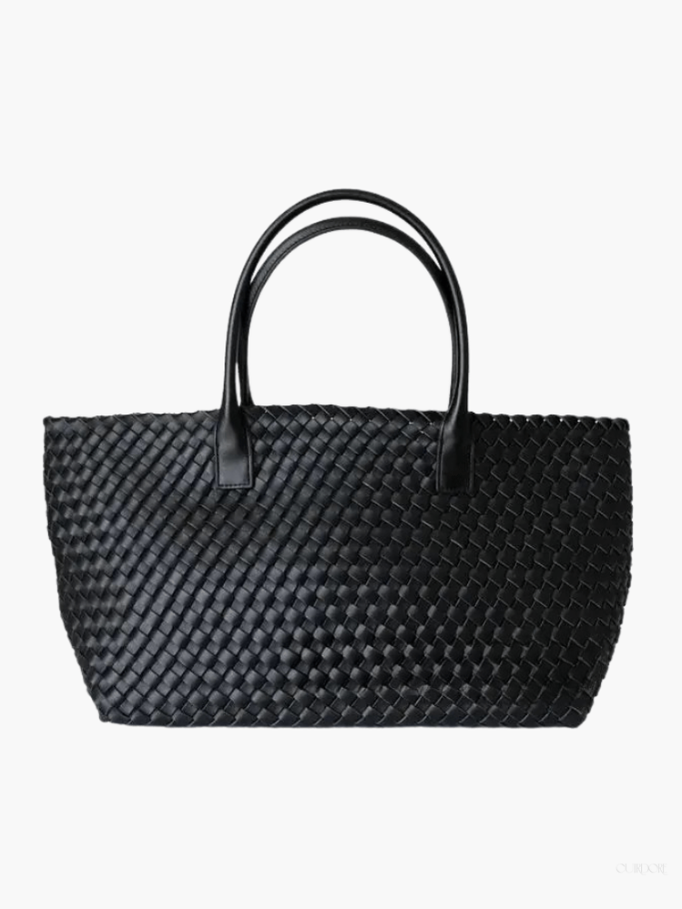 Woven Leather Tote Bag – Large Tan Handcrafted Shopper