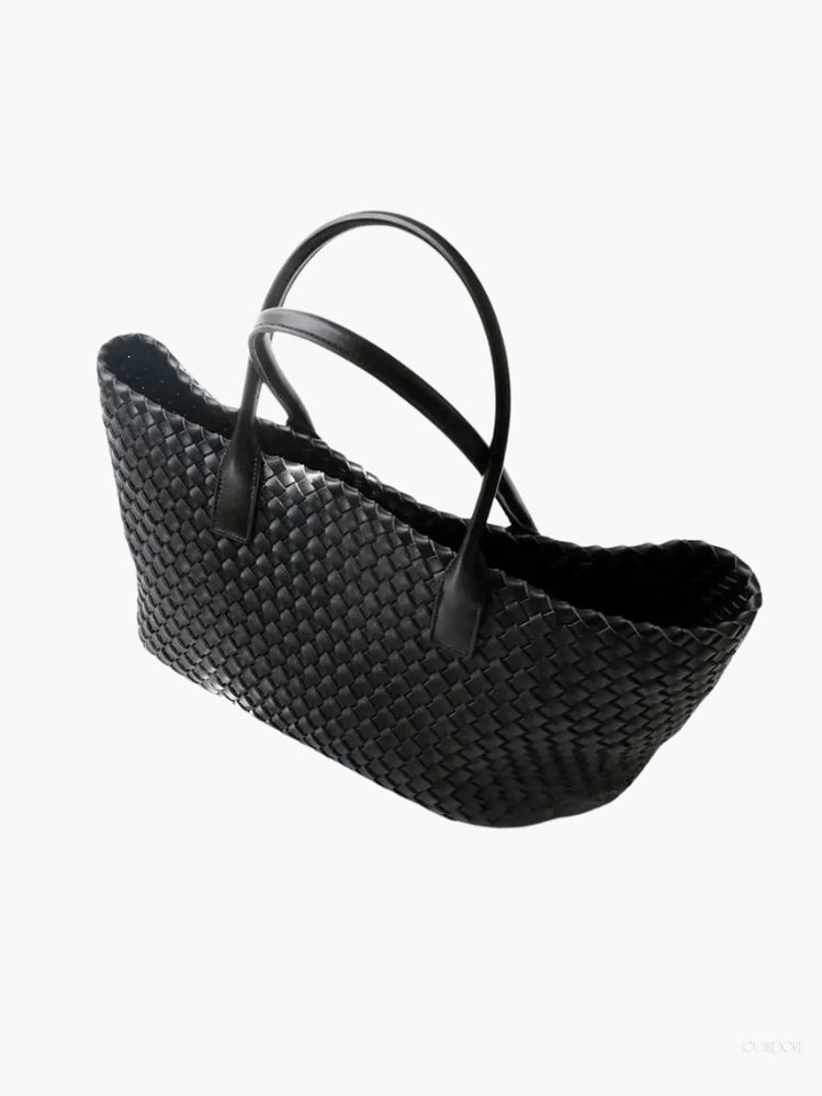 Woven Leather Tote Bag – Large Tan Handcrafted Shopper