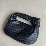 Woven Mini Leather Handbag – Chic Compact Knot-Handle Bag