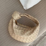 Woven Mini Leather Handbag – Chic Compact Knot-Handle Bag
