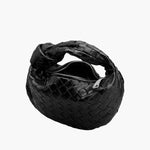 Woven Mini Leather Handbag – Chic Compact Knot-Handle Bag