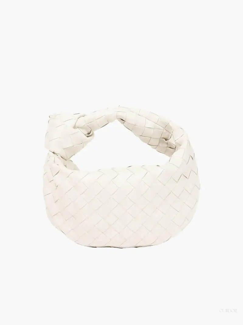 Woven Mini Leather Handbag – Chic Compact Knot-Handle Bag