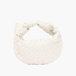 Woven Mini Leather Handbag – Chic Compact Knot-Handle Bag