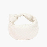 Woven Mini Leather Handbag – Chic Compact Knot-Handle Bag
