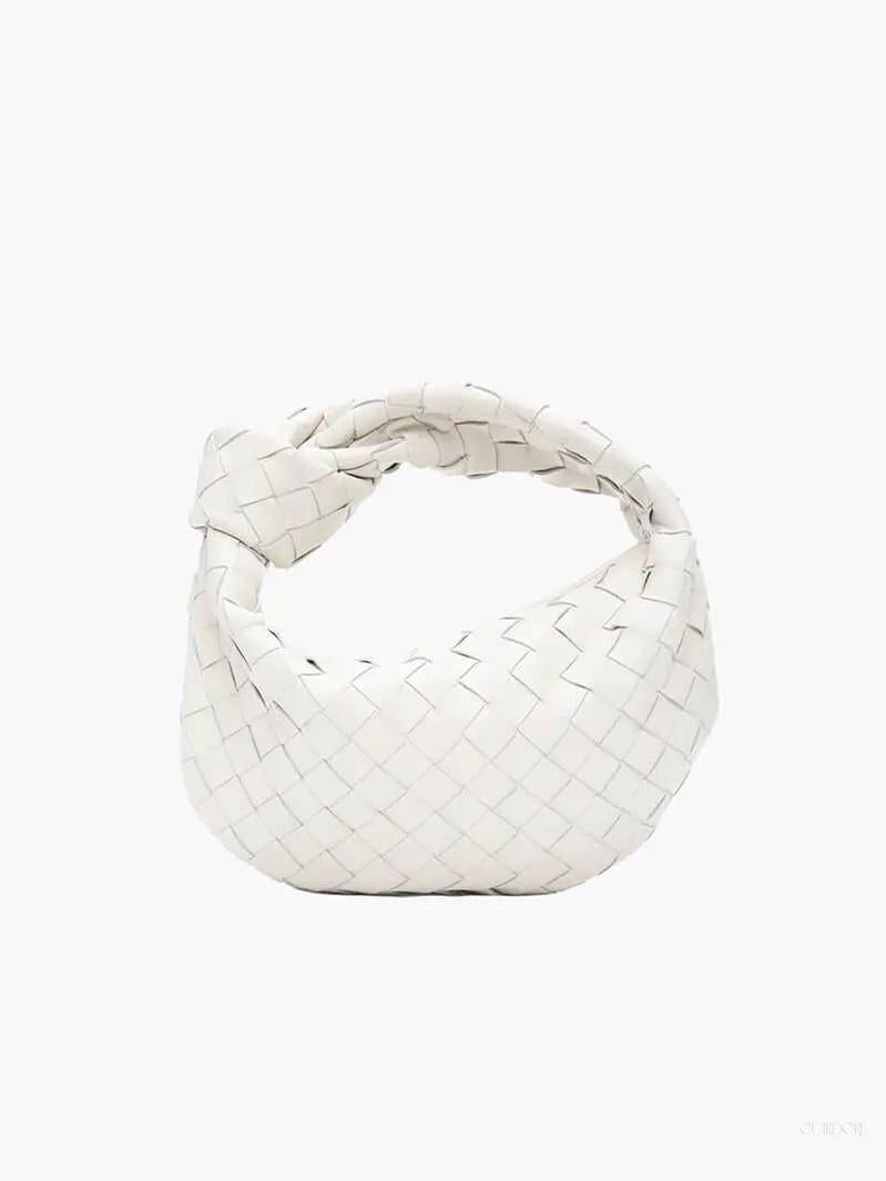 Woven Mini Leather Handbag – Chic Compact Knot-Handle Bag