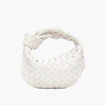 Woven Mini Leather Handbag – Chic Compact Knot-Handle Bag