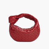 Woven Mini Leather Handbag – Chic Compact Knot-Handle Bag
