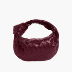 Woven Mini Leather Handbag – Chic Compact Knot-Handle Bag