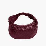 Woven Mini Leather Handbag – Chic Compact Knot-Handle Bag