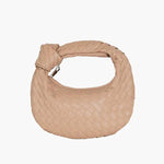Woven Mini Leather Handbag – Chic Compact Knot-Handle Bag