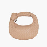Woven Mini Leather Handbag – Chic Compact Knot-Handle Bag