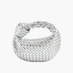 Woven Mini Leather Handbag – Chic Compact Knot-Handle Bag