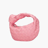 Woven Mini Leather Handbag – Chic Compact Knot-Handle Bag