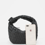 Woven Mini Leather Handbag – Chic Compact Knot-Handle Bag