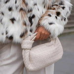 Woven Mini Leather Handbag – Chic Compact Knot-Handle Bag