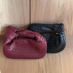 Woven Mini Leather Handbag – Chic Compact Knot-Handle Bag