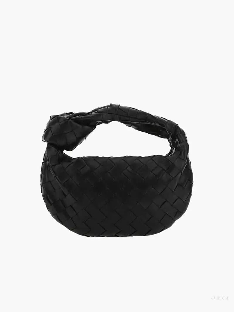 Woven Mini Leather Handbag – Chic Compact Knot-Handle Bag