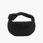 Woven Mini Leather Handbag – Chic Compact Knot-Handle Bag