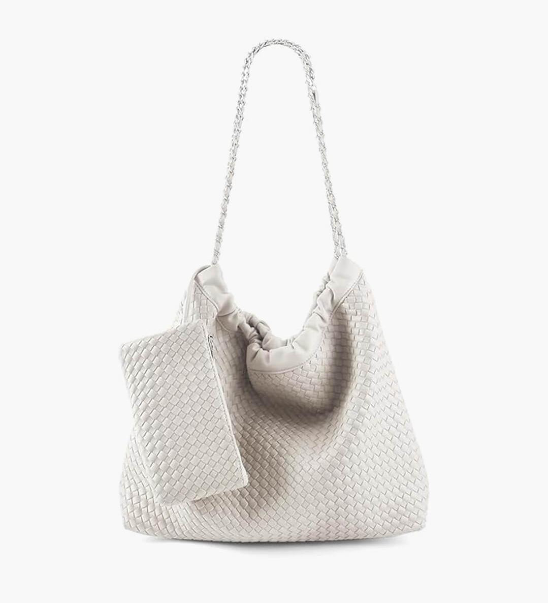 Woven Shoulder Bag with Chain Strap – Effortless & Spacious