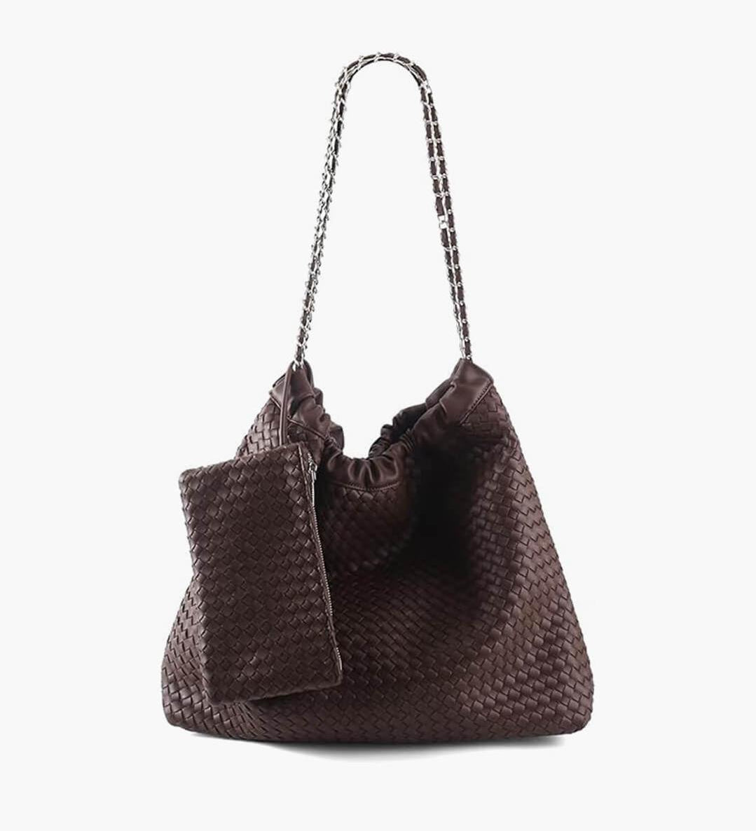 Woven Shoulder Bag with Chain Strap – Effortless & Spacious
