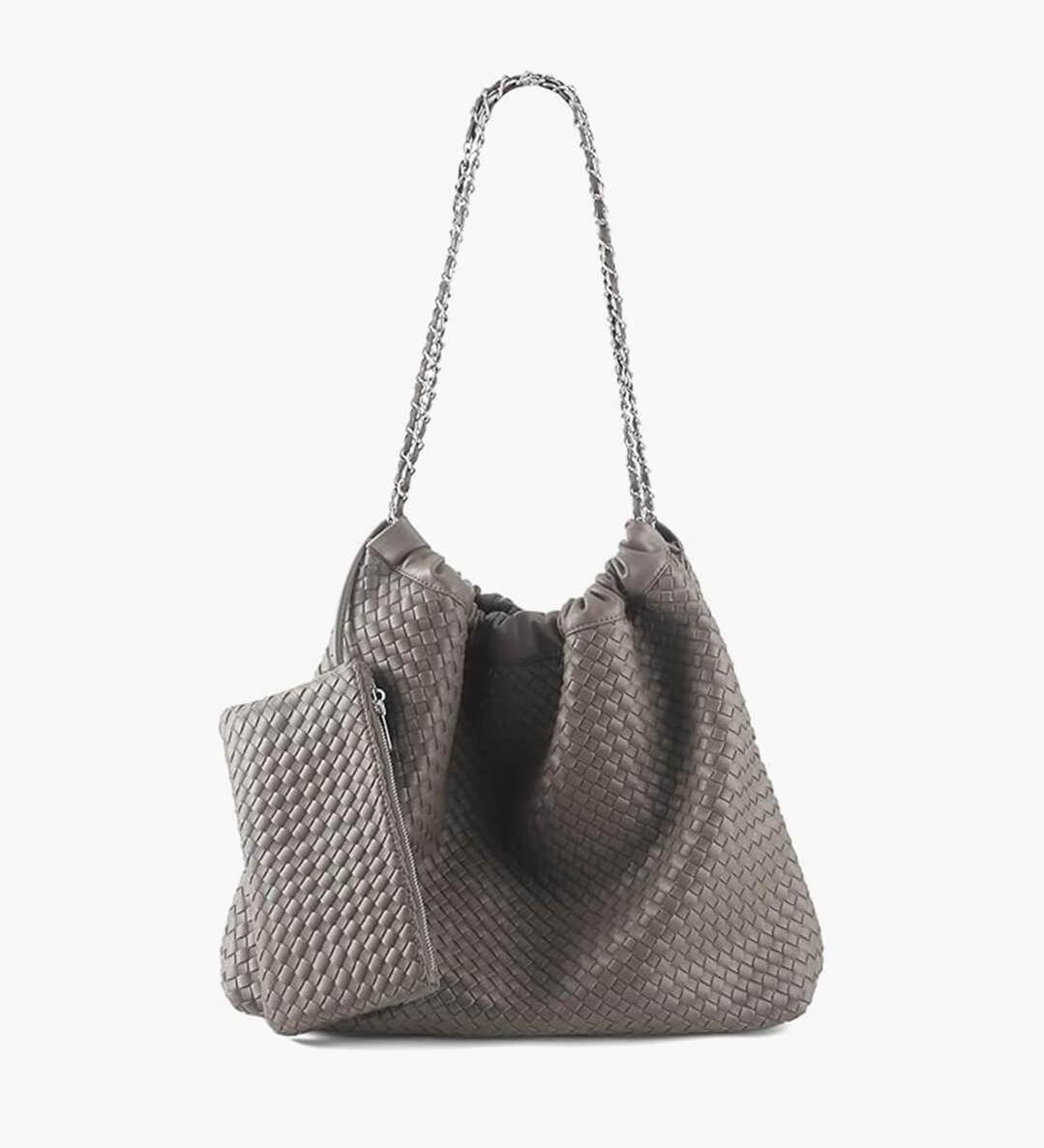 Woven Shoulder Bag with Chain Strap – Effortless & Spacious