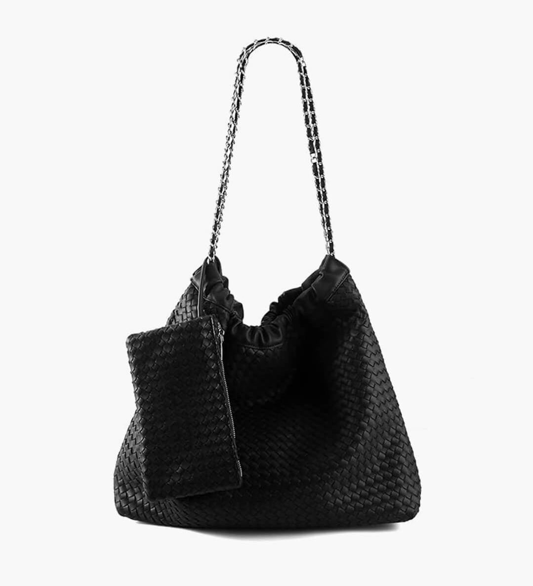 Woven Shoulder Bag with Chain Strap – Effortless & Spacious