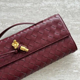 Woven Shoulder Handbag with Gold Lock Detail