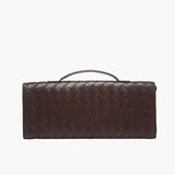 Woven Shoulder Handbag with Gold Lock Detail