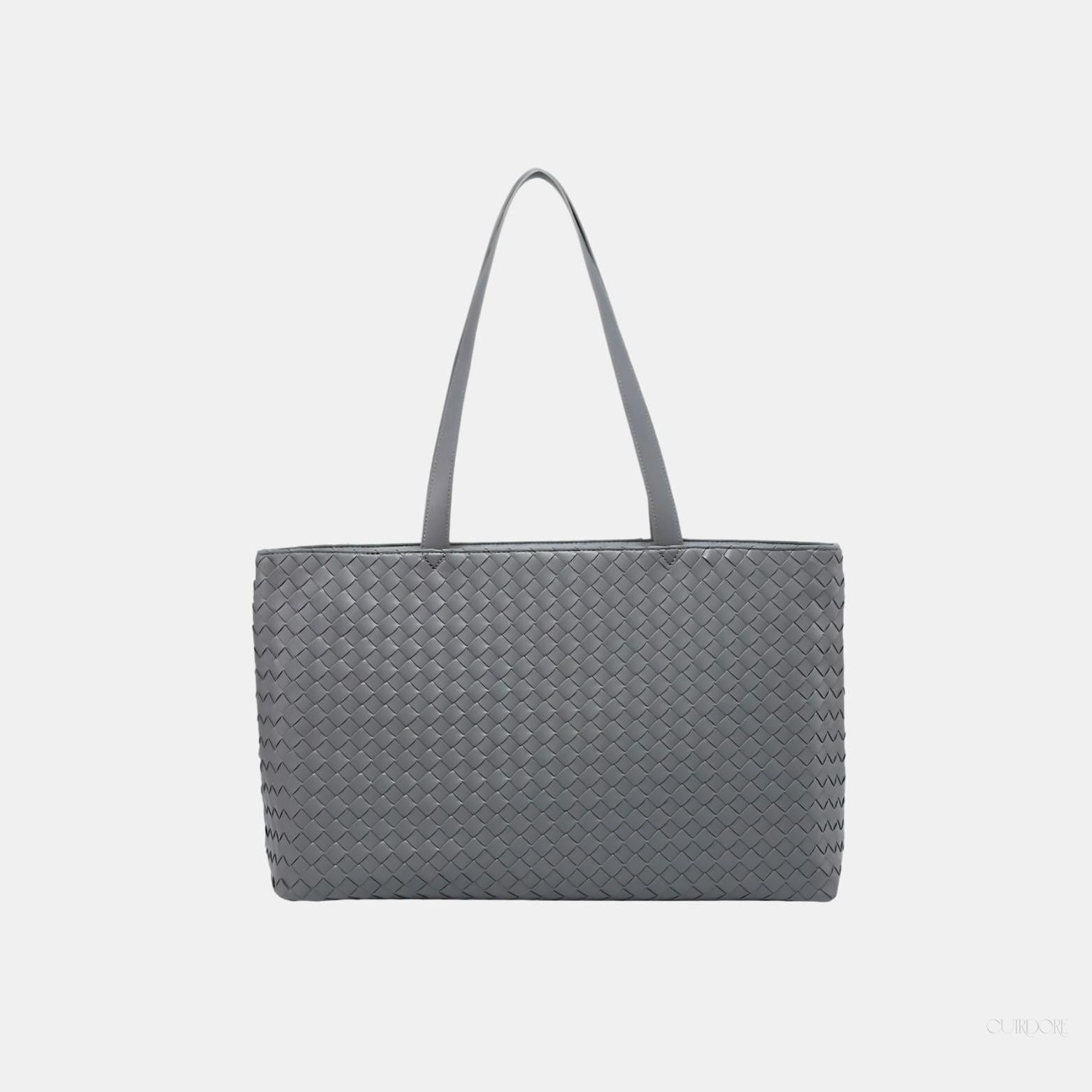 Woven Shoulder Tote Bag – Spacious Minimalist Everyday Handbag