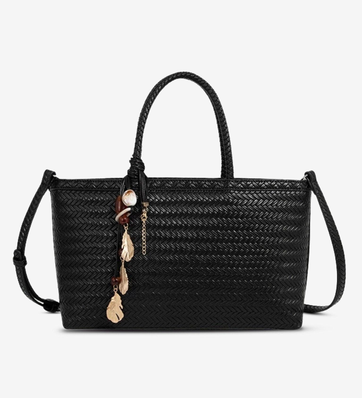 Woven Top-Handle Crossbody Tote – Boho Chic Everyday Handbag