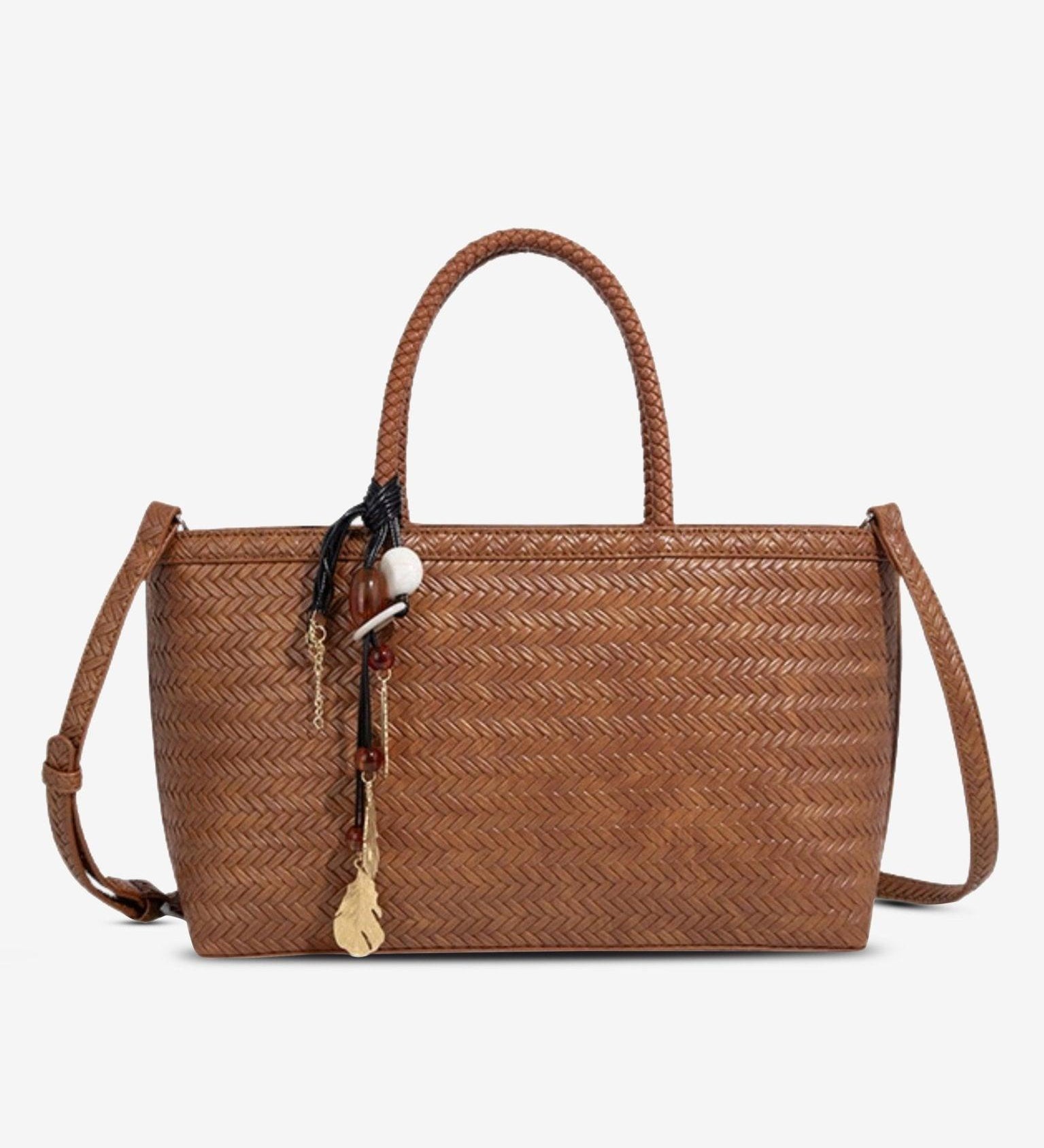 Woven Top-Handle Crossbody Tote – Boho Chic Everyday Handbag