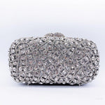 Zyrene | Crystal Embellished Silver Evening Clutch – Radiant Luxury