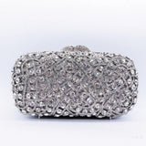Zyrene | Crystal Embellished Silver Evening Clutch – Radiant Luxury